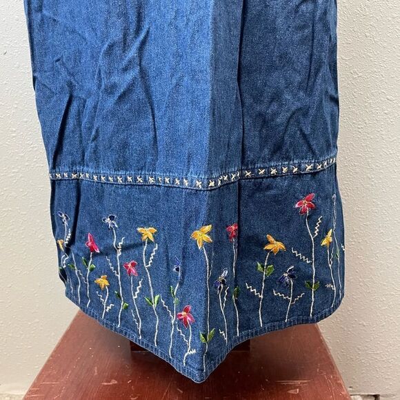 New Directions Denim Button Down Floral Shirt and Matching Maxi Dress Size M EUC - Picture 10 of 16